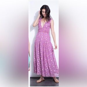 Karina Grimaldi Gold Pink midi dress medium